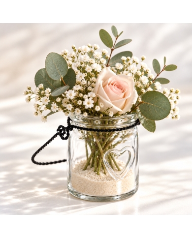 Photophore coeur en verre