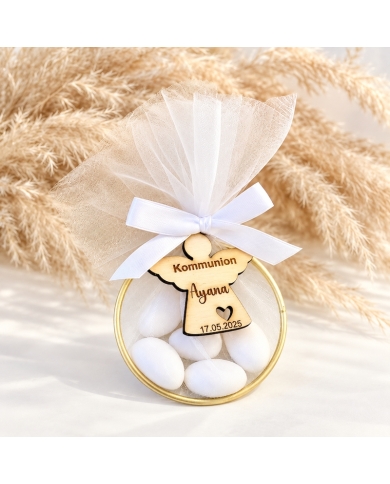 Pendentif en bois 'Ange' personnalisé