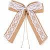 Nœud en jute avec dentelle blanche