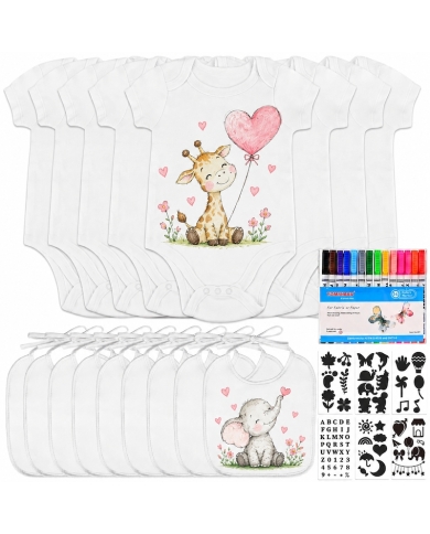 Babylätzchen & Babybody Set zum bemalen