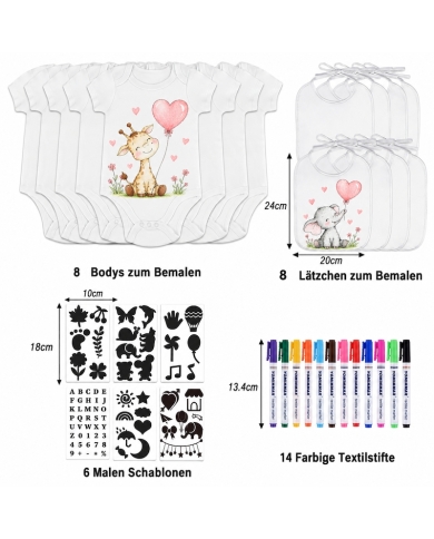 Babylätzchen & Babybody Set zum bemalen