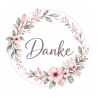 Aufkleber 'Danke'
