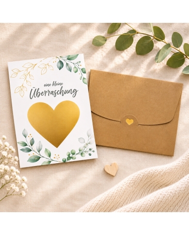 Carte à gratter avec cœur – À personnaliser soi-même