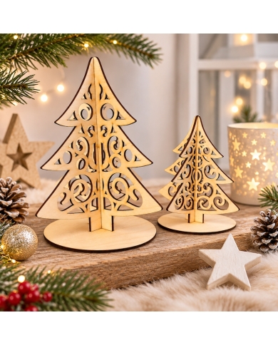 Weihnachtsdeko '3D Tannenbaum' aus Holz