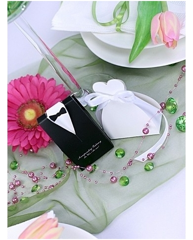 20 Kartonagen für Gastgeschenke 'Brautpaar' - Schwarz/Weiss