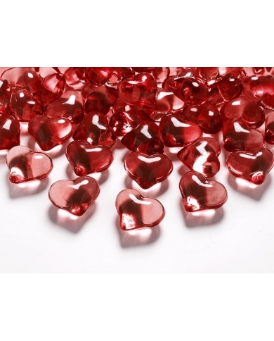 Kristallherzen - 30 Stück - Rot