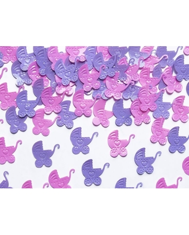Confetti poussette rose/violet