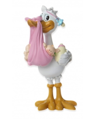 Storch mit Baby im Tuch 