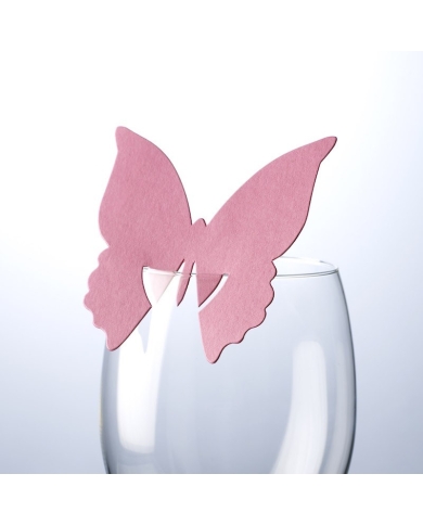 Hochzeitsdeko - 10 Glashalter Butterfly - Pink
