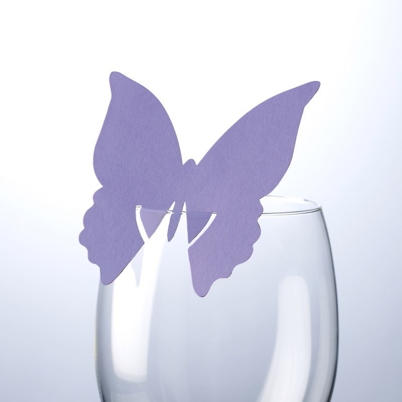 Hochzeitsdeko - 10 Glashalter Butterfly - Lavendel