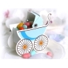10 Kartonage 'Kinderwagen' - Blau