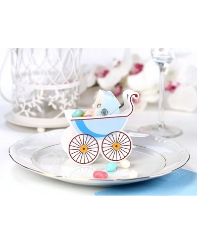 10 Kartonage 'Kinderwagen' - Blau