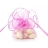 Organzakreis mit Satinband gefüllt - Pink