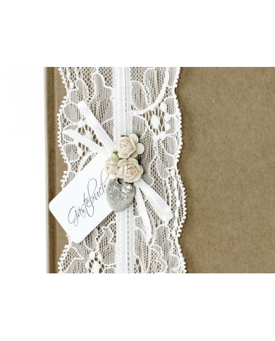Livre d'or 'Dentelle et petites rose roses'