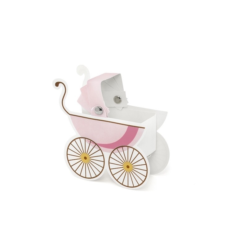 10 Kinderwagen Kartonagen rosa