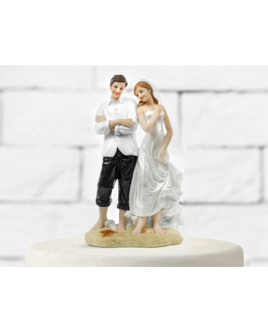 Figurine de mariage couple Mariés à la plage