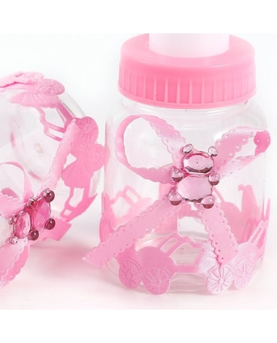 Taufe - Babyflasche rosa - mit Mandeln