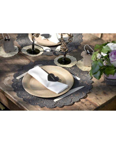 Ardoise Coeur sur pince - blanc  (6 pièces)