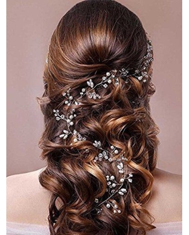 Haarkette Perlen & Strass