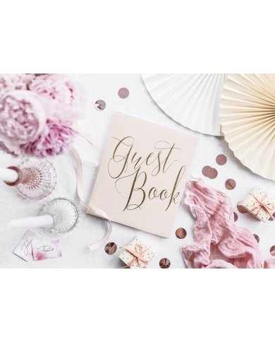 Livre d'or 'Guest Book' rose/doré