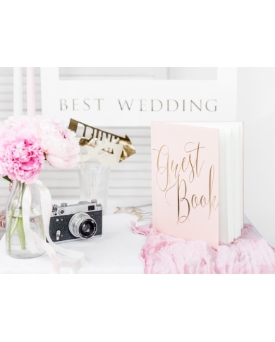 Livre d'or 'Guest Book' rose/doré
