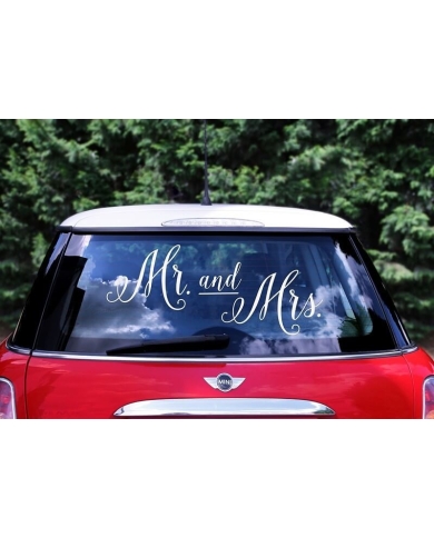 Sticker voiture Mr and Mrs.