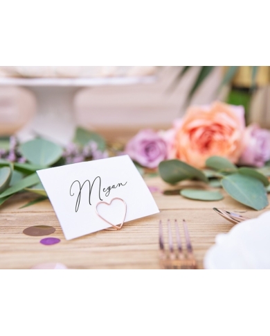 Titulaire de la carte de table 'heart' - rose (x 10)