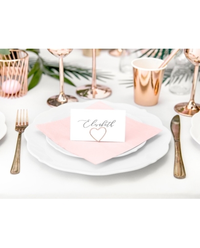 Titulaire de la carte de table 'heart' - rose (x 10)