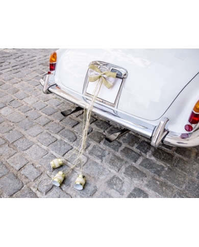 Kit décoration voiture 'Vintage avec dentelle' - The-Weddingshop
