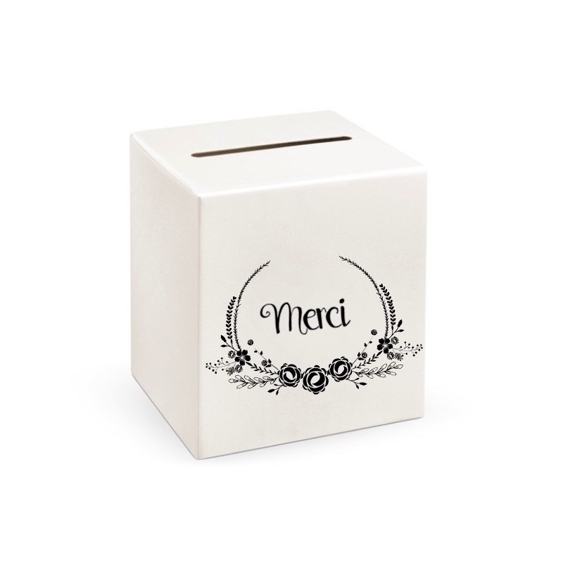 Hochzeitsdeko - Briefbox MERCI - Ivory - the-weddingshop.ch