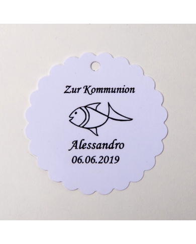 Anhänger personalisiert - Fisch gewellt - the-weddingshop.ch