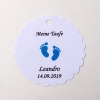 Anhänger personalisiert 'Babyfüsse blau' - gewellt
