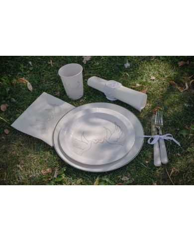 Assiette Carton 'Colombes' (x10)