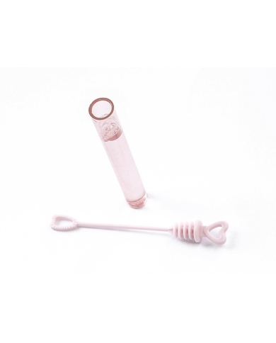 Tube de bulles de savon mariage 'Coeur Vintage' - Pink (par pièce)