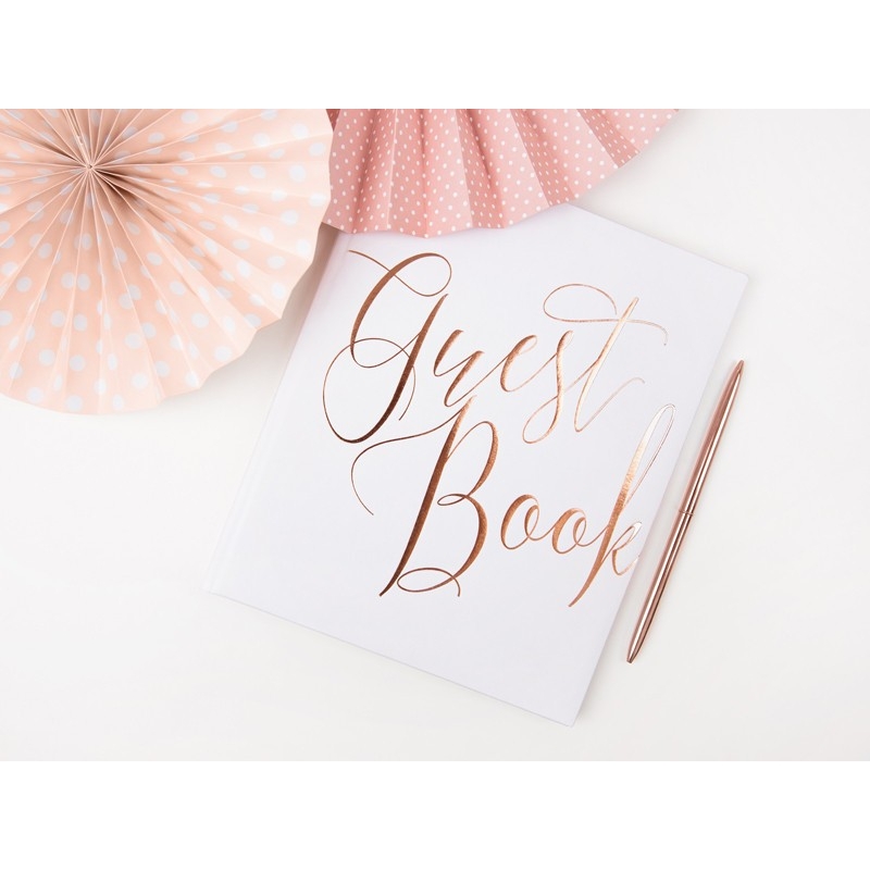 Livre d'or Guest Book blanc/rosé