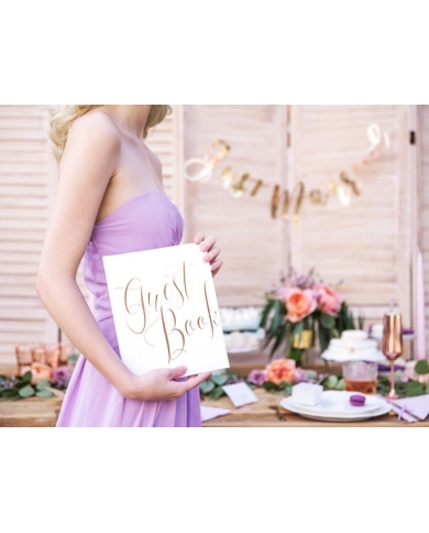 Livre d'or 'Guest Book' blanc/rosé