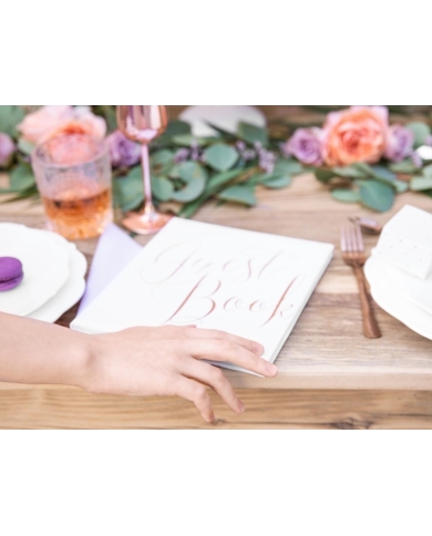 Livre d'or 'Guest Book' blanc/rosé