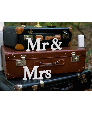 Lettres de décoration 'Mr & Mrs' - Blanc
