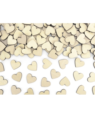 50 Confettis Coeur en bois