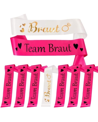 Schärpen 'Bride to be'- Set (6 Stück) - Pink