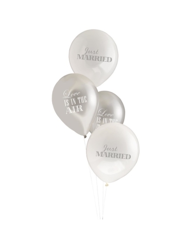 Ballons mariage'Just Married blanc/gris - The Weddingshop