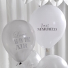 Just Married Ballon Weiss/Silber - The Weddingshop