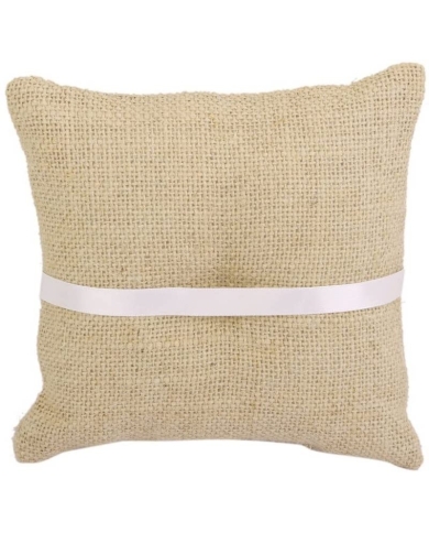 Coussin d'alliance jute 'Mr & Mrs'