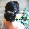 Brautaccessoires - Haarkamm Blumen mit Perlen - the-weddingshop.ch