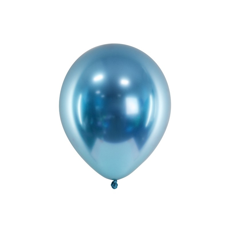 Ballons latex chromé bleu