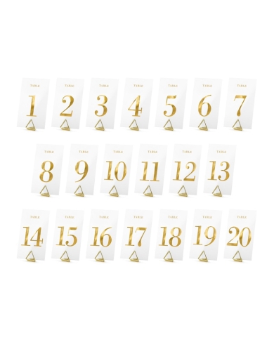 Tischnummern Transparent - gold