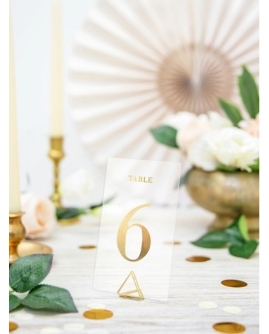 Tischnummern Transparent - gold
