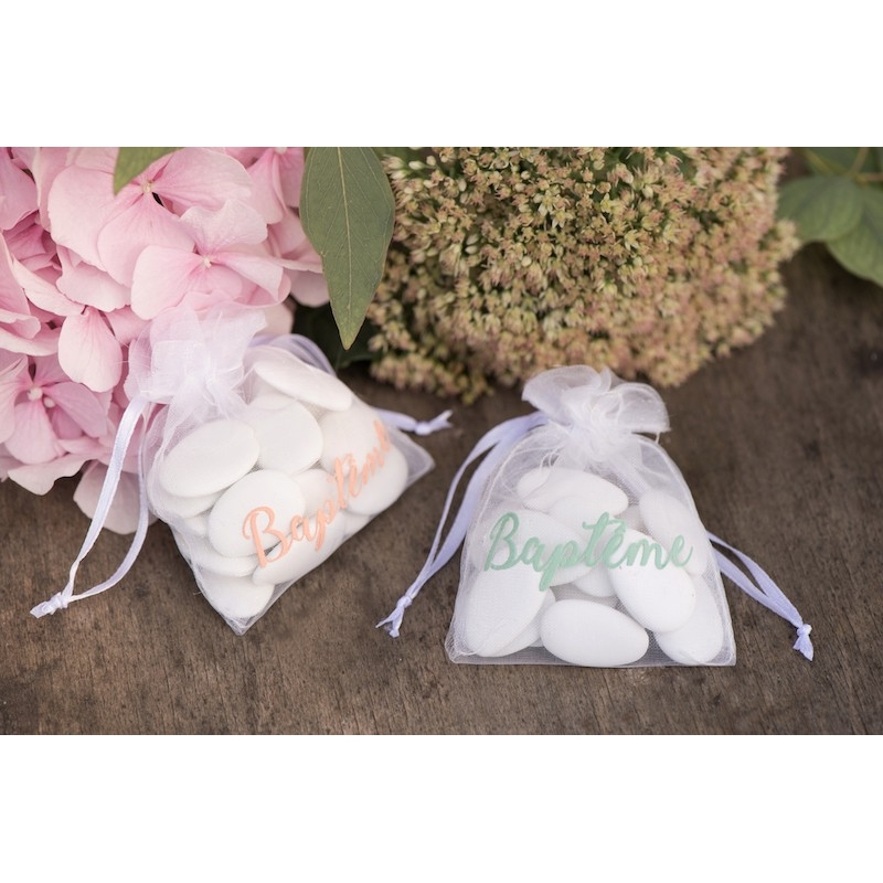 Sachet organza Baptême