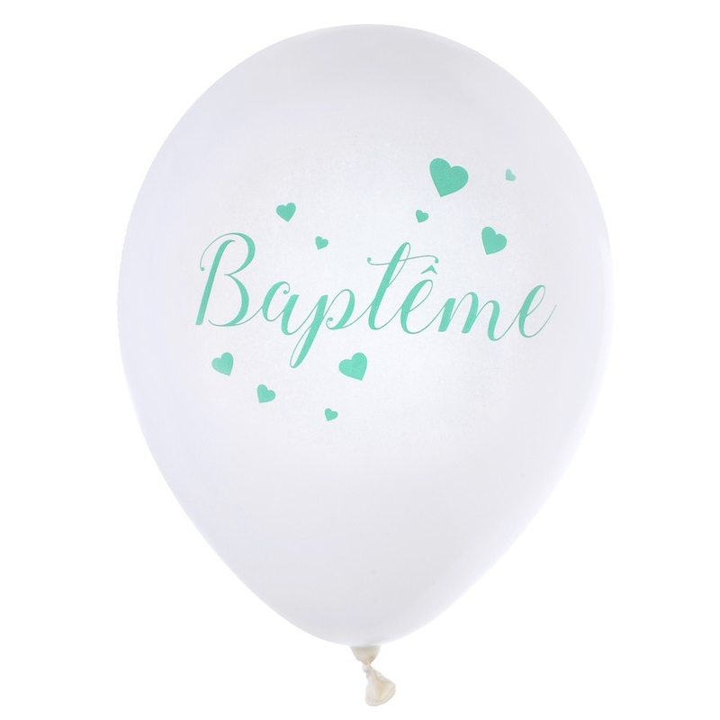 Taufe Deko - 8 Mint Ballons - Baptême - the-weddingshop.ch