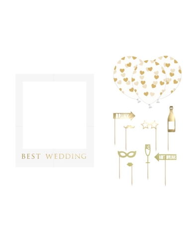 Kit Complet Photobooth Mariage Or